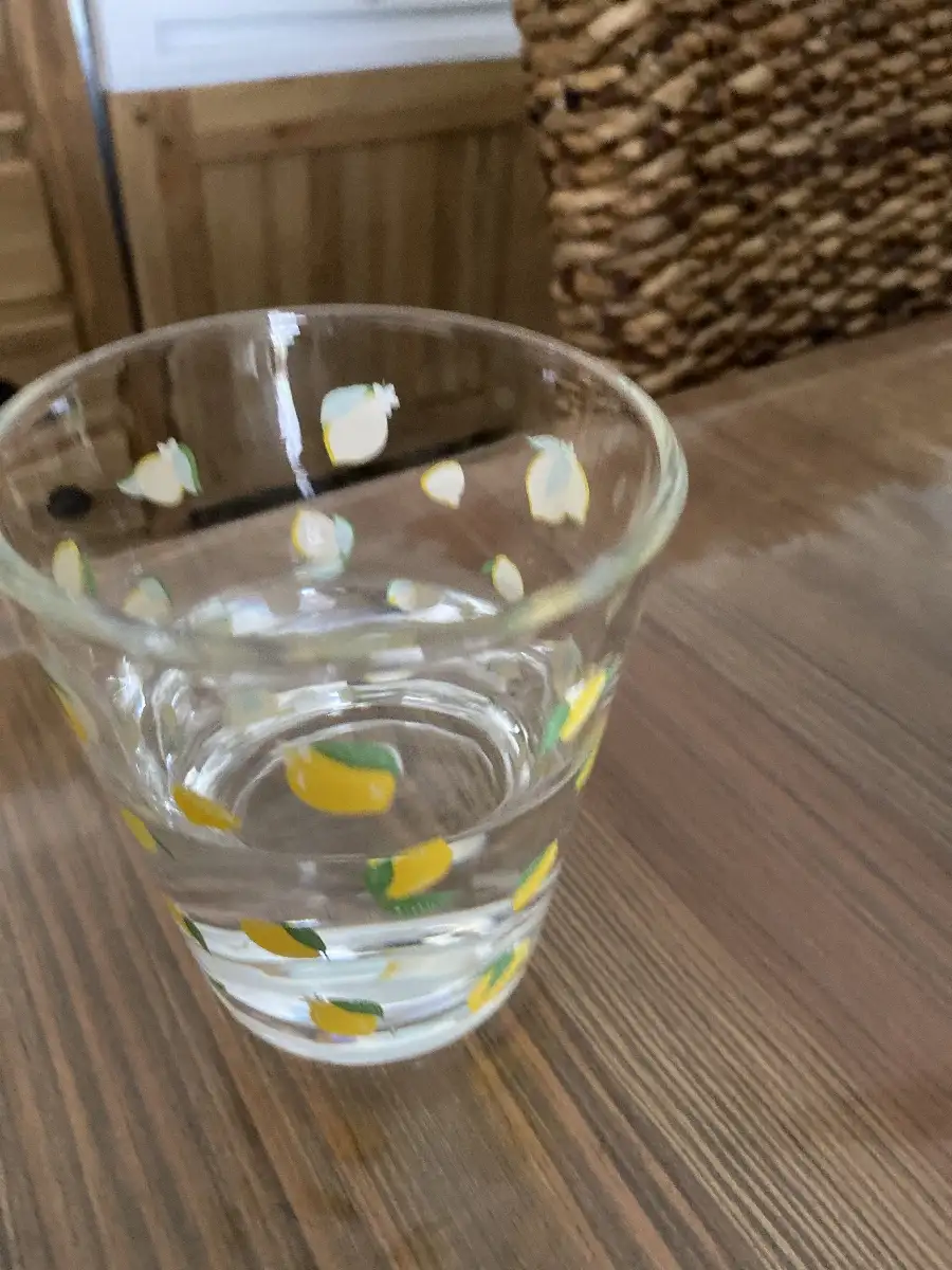 Verre coloré motifs citron